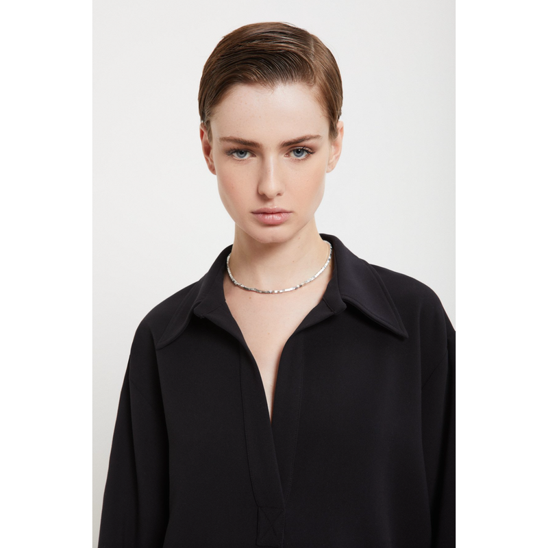 V-Neck Shirt Tunic Black