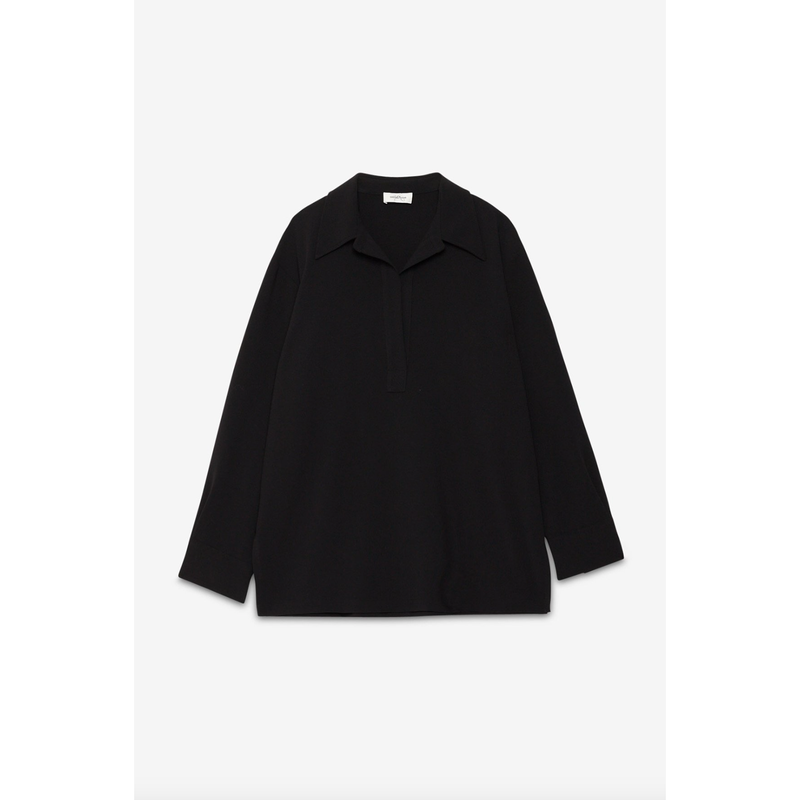 V-Neck Shirt Tunic Black