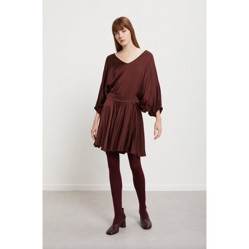 Viscose Flowy Blouse Brown