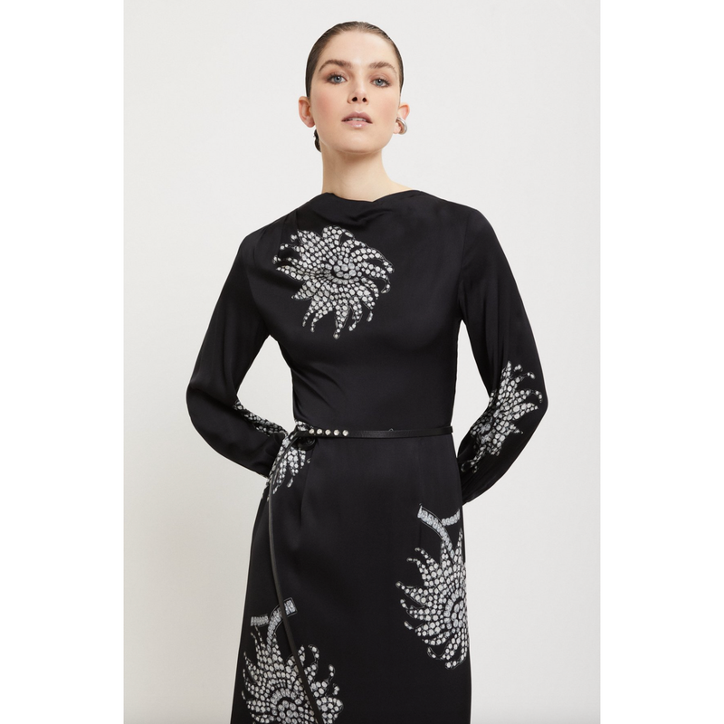 Jewel Print Dress Black