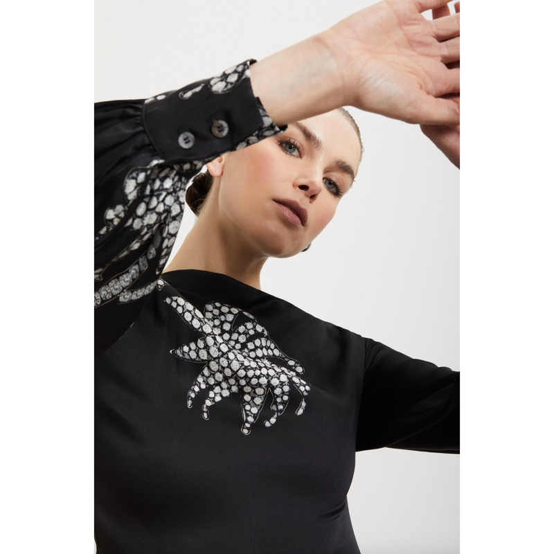 Jewel Print Dress Black