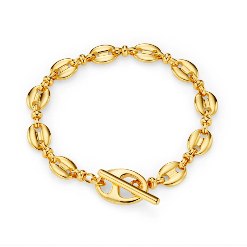Marnier Chain T-Bar Bracelet Gold Plated