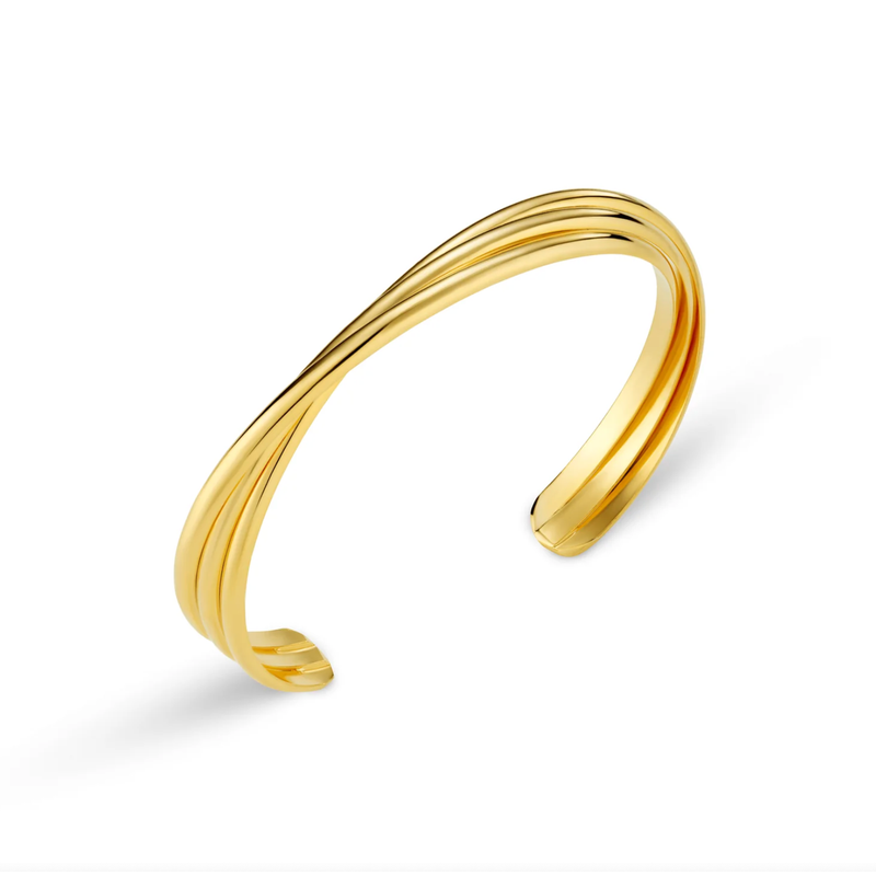 Interlocking Open Bangle Gold Plated
