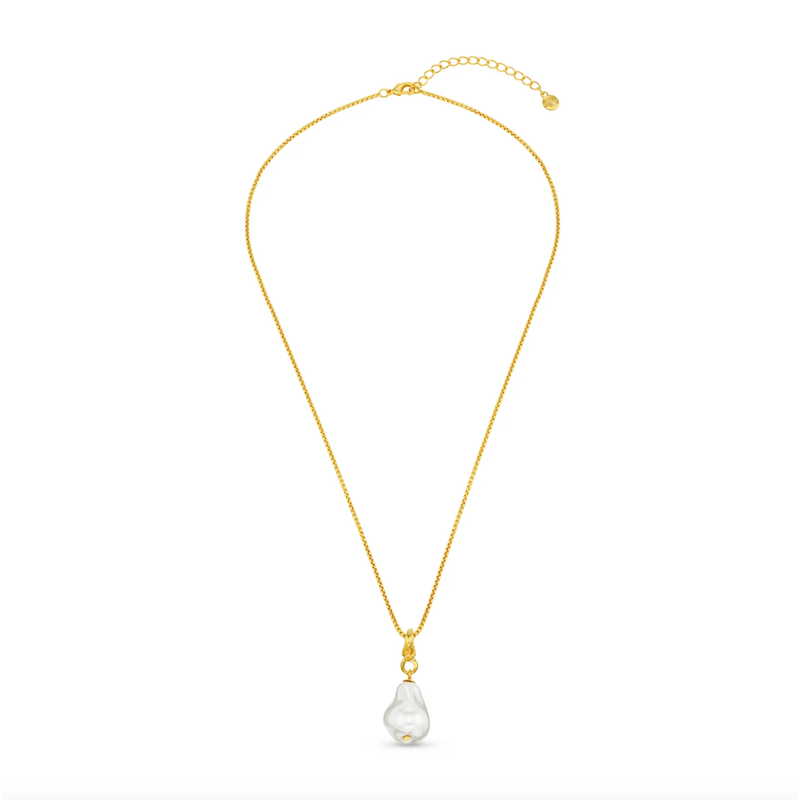 Statement Pearl Mid-Length Necklace Gold Plated