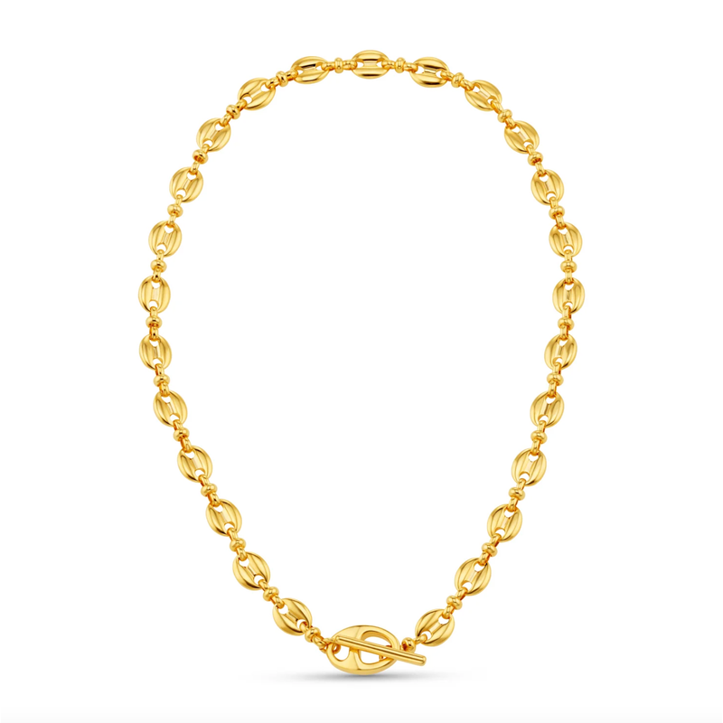 Mariner Chain T-Bar Necklace Gold Plated