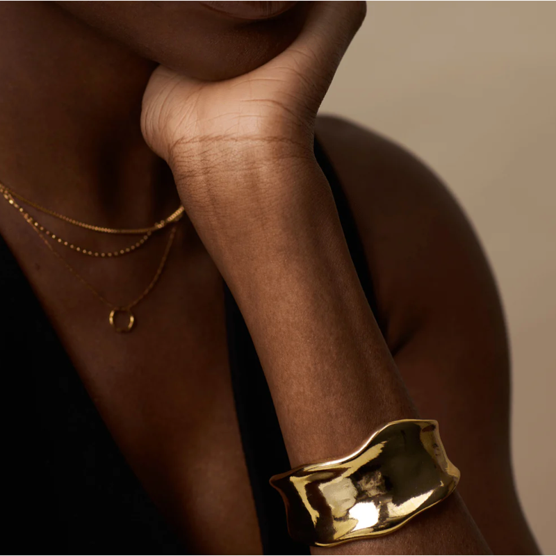 Statement Organic Molten Metal Cuff Gold