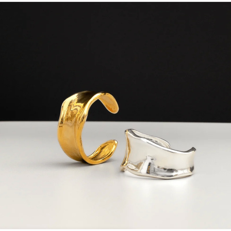 Statement Organic Molten Metal Cuff Gold