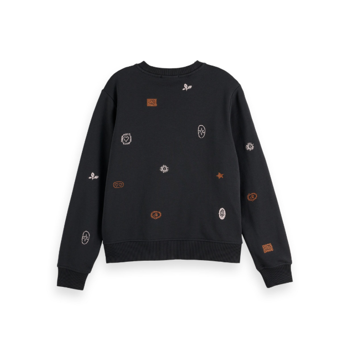 Mini Embroidery Regular Fit Sweatshirt Black