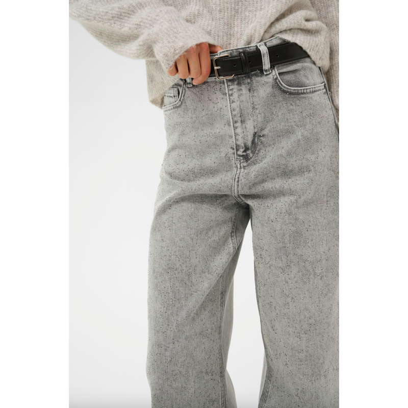 AaliaIW Bacca Rhinestone Jeans Grey
