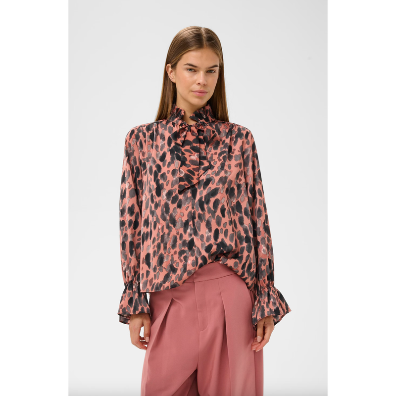 GracieIW Printed Blouse Pink Leopard