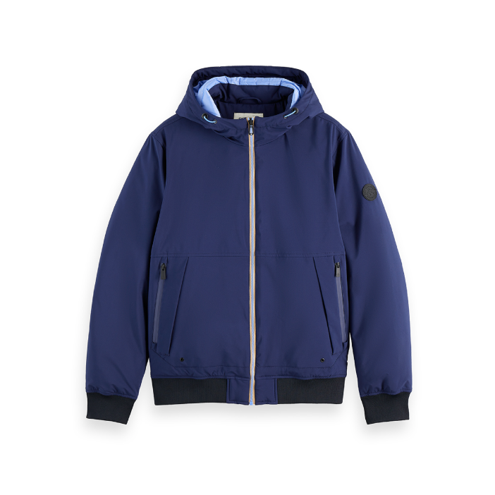 Hooded Softshell Padded Jacket Navy