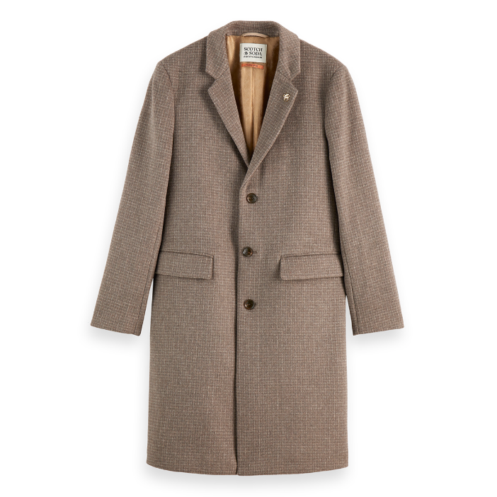 Classic Wool Check Coat Beige