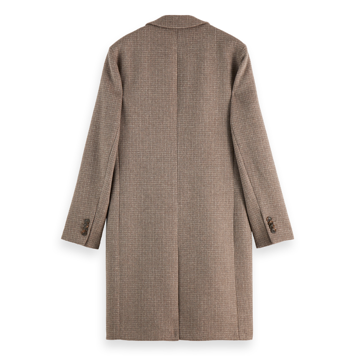 Classic Wool Check Coat Beige