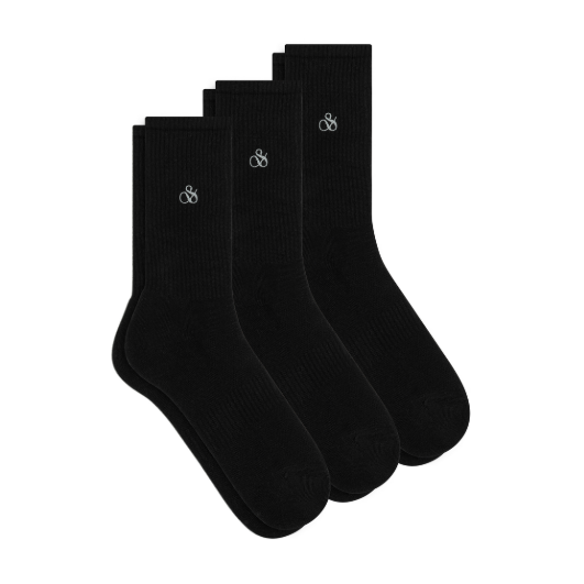 3-Pack Mens Casual Socks Black