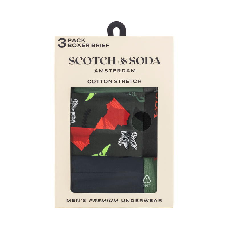 3-Pack Cotton Stretch Boxers Green