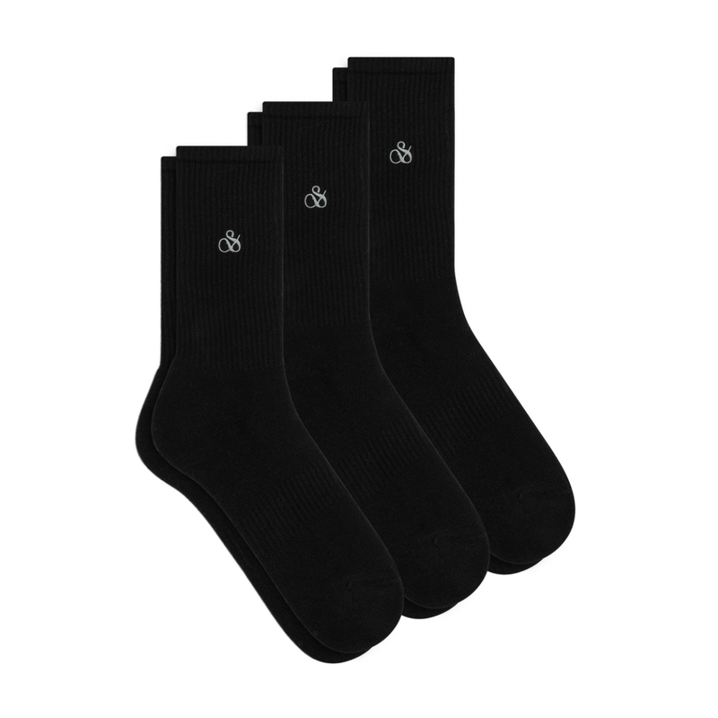 3-Pack Mens Casual Socks Black