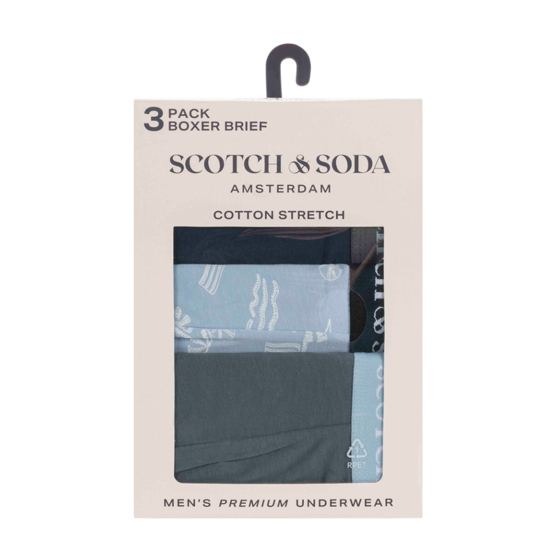 3-Pack Cotton Stretch Boxers Grey