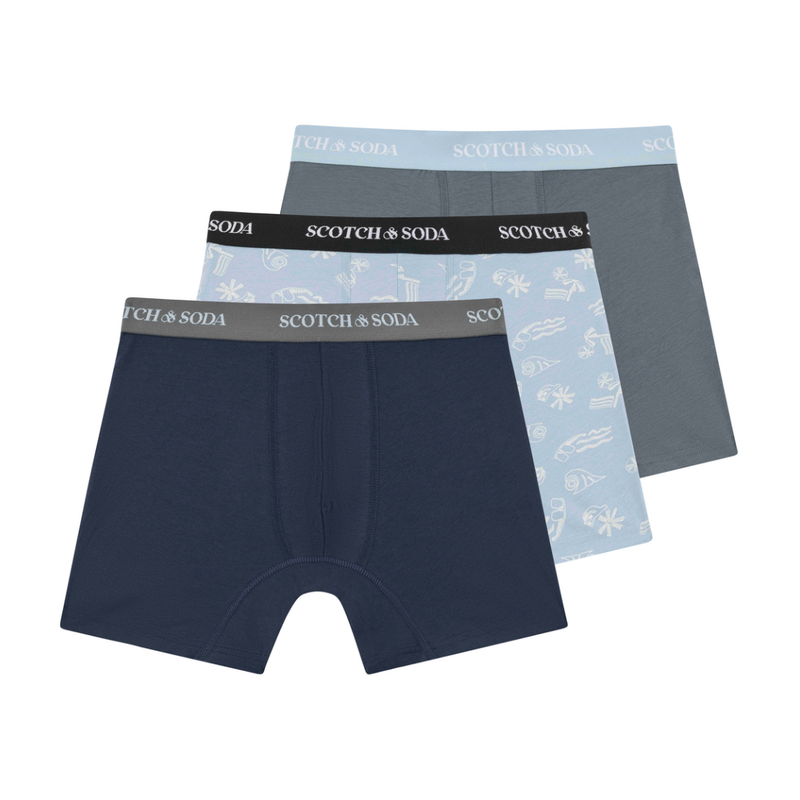 3-Pack Cotton Stretch Boxers Grey