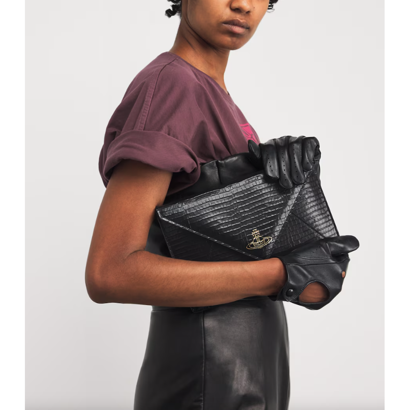 Envelope Orb Clutch Black