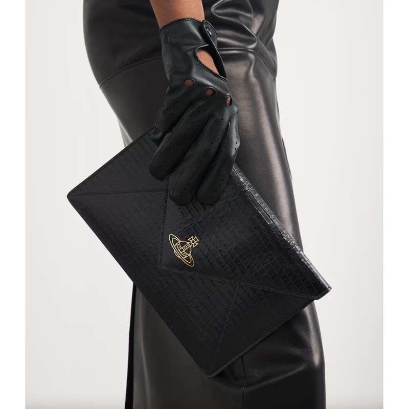 Envelope Orb Clutch Black