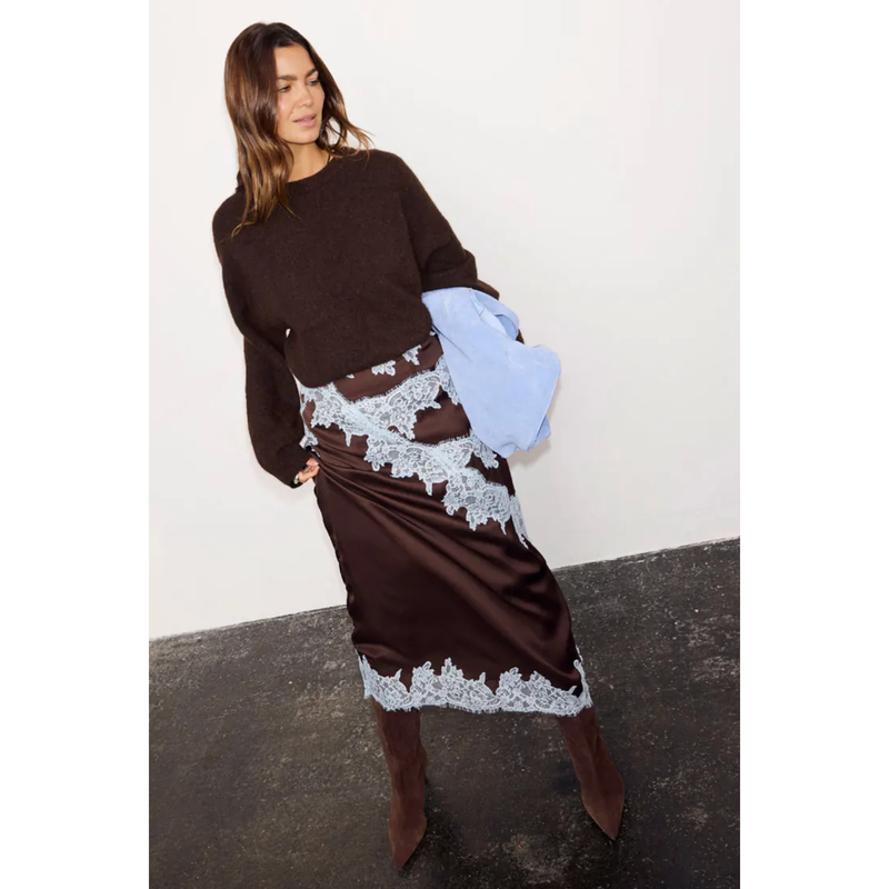 Chocolate Lily Skirt Brown/Blue Lace – Agatha Boutique & Todd's Menswear