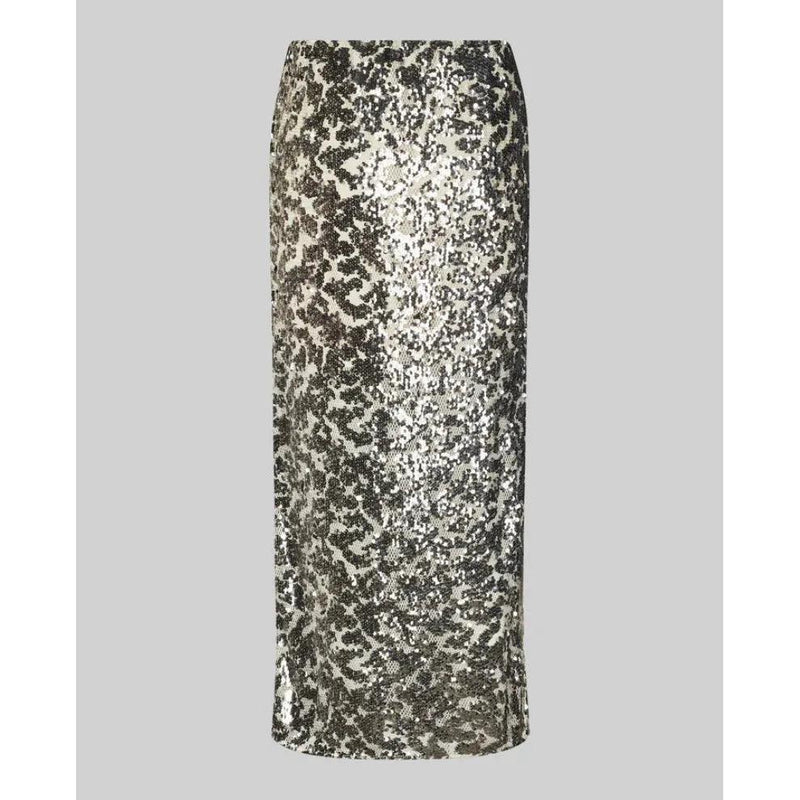 Pailey Sequin Midi Skirt Silver - AgathaBoutiqueLtd