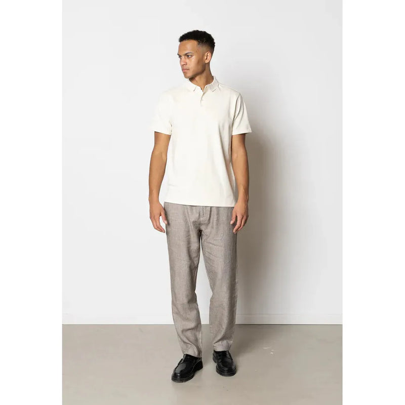 Clean Cut Copenhagen Silkeborg Stretch Polo Shirt Ecru