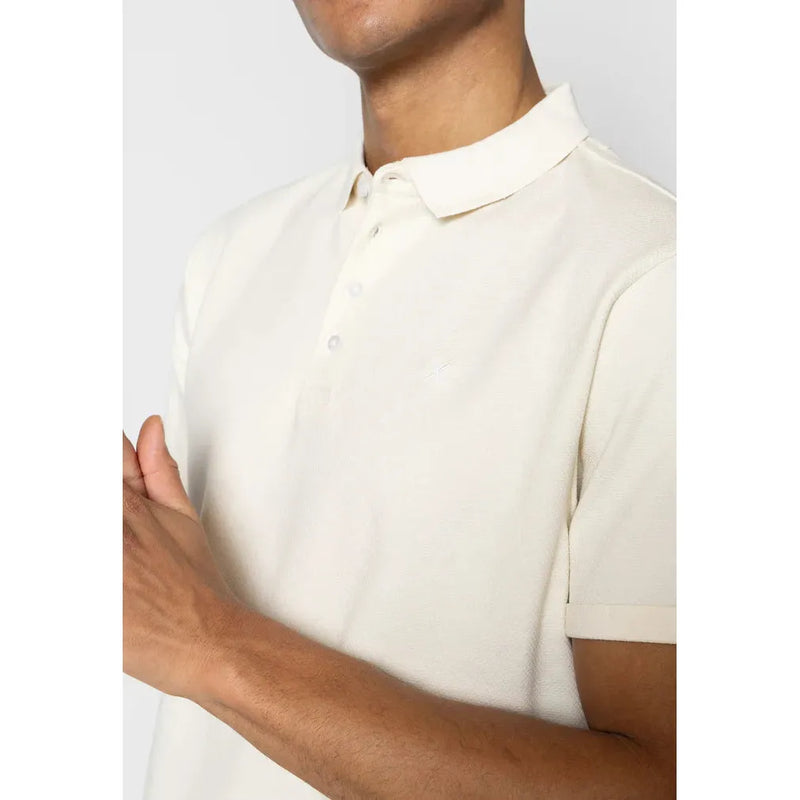Clean Cut Copenhagen Silkeborg Stretch Polo Shirt Ecru