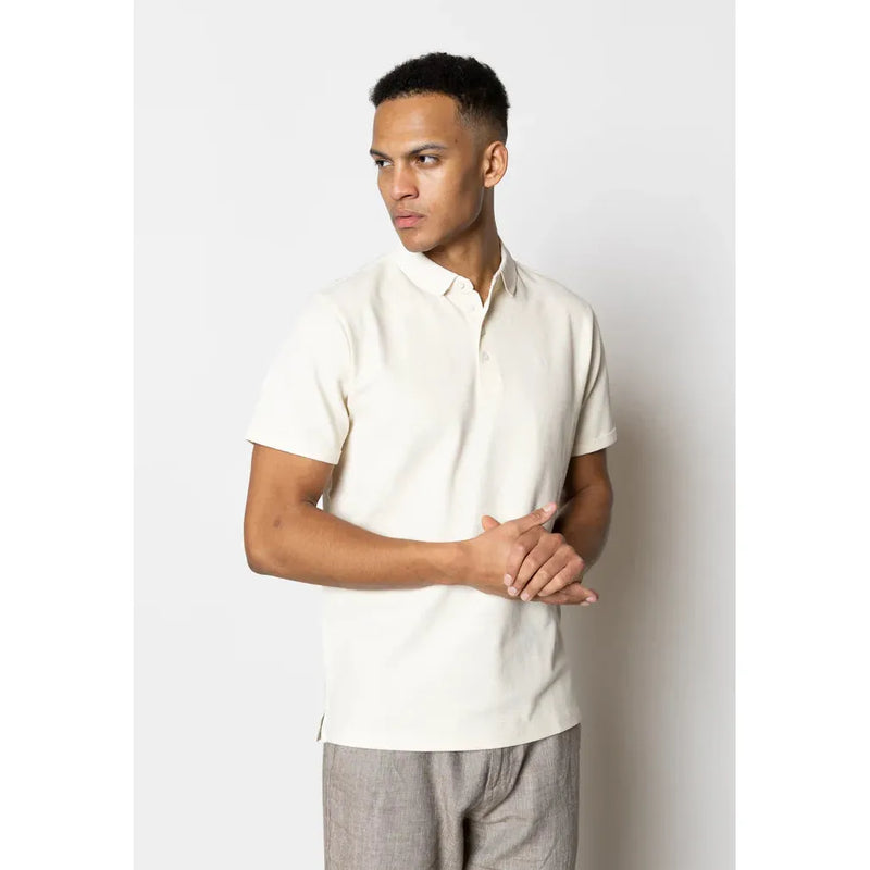 Clean Cut Copenhagen Silkeborg Stretch Polo Shirt Ecru