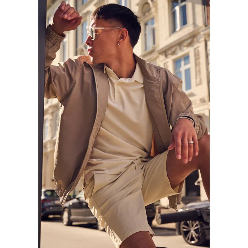 Clean Cut Copenhagen Silkeborg Stretch Polo Shirt Ecru