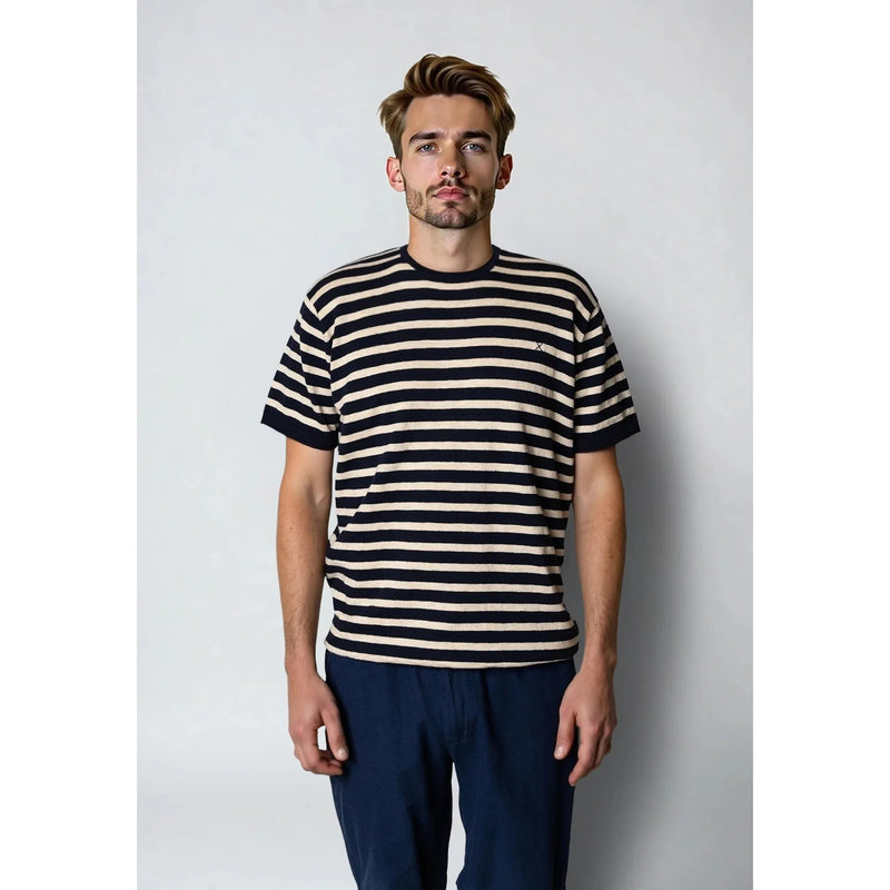 Clean Cut Copenhagen Thomas Knit Navy Stripe