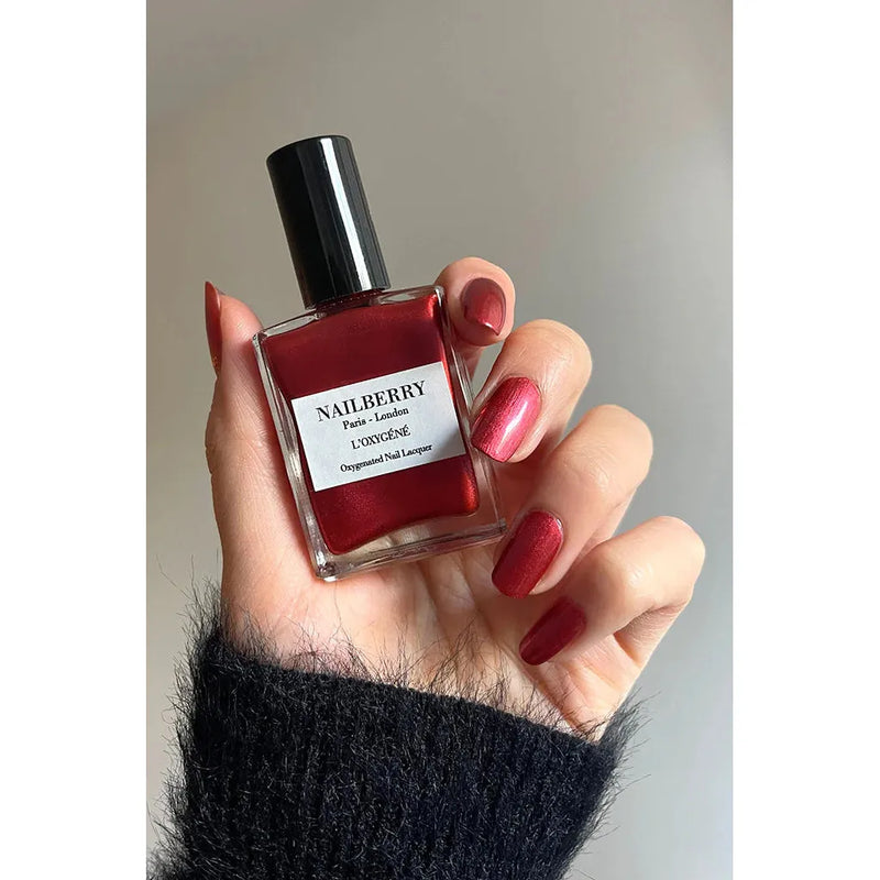 To The Moon And Back Red Shimmer Breathable Nail Polish