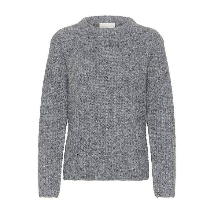 Meena Knit Pullover Grey Melange - AgathaBoutiqueLtd