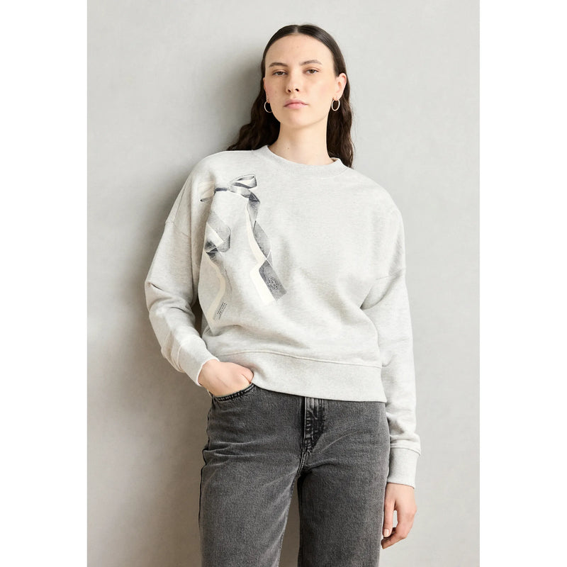 Bow Artwork Relaxed Sweatshirt Light Grey Melange