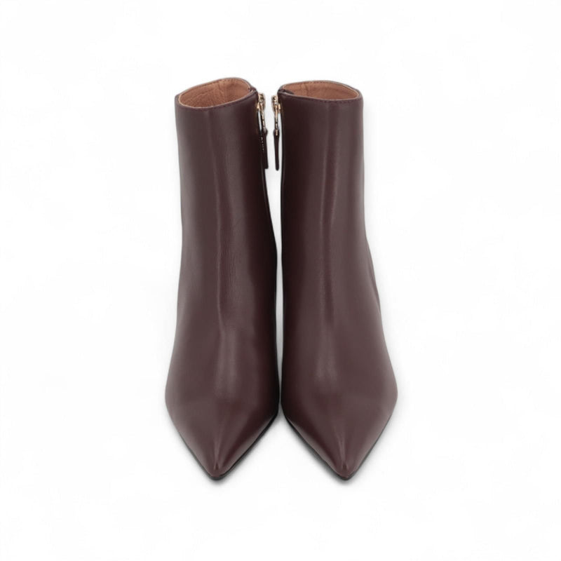 Kid Leather Bootie Burgundy