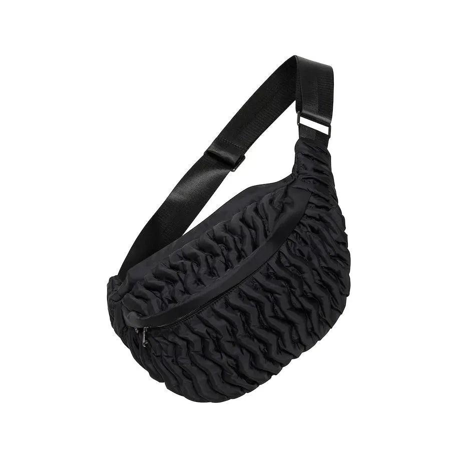 RasidanIW Wavy Bum Bag Black - AgathaBoutiqueLtd