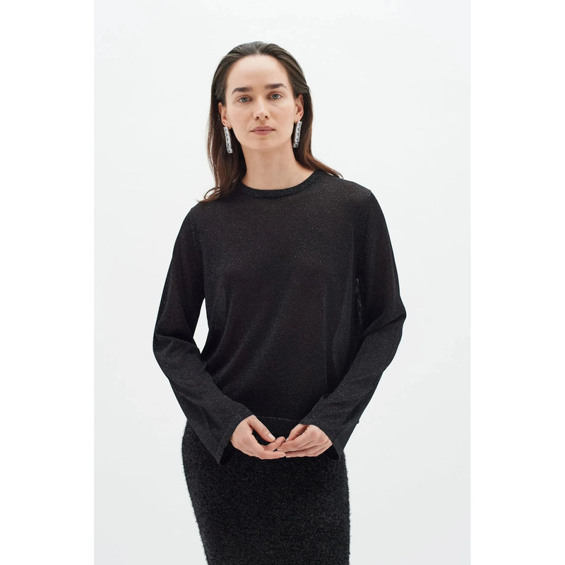 ThaniIW Metallic Thread Pullover Black