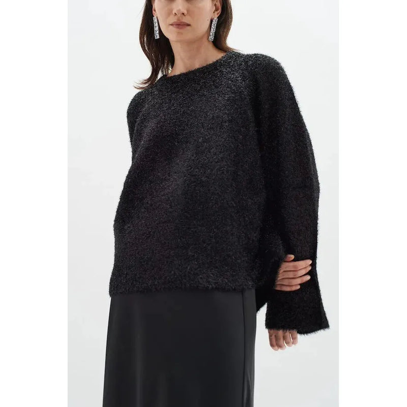 YelenaIW Metallic Yarm Pullover Black