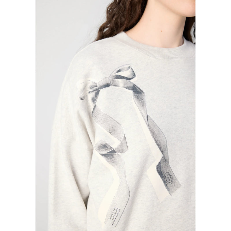 Bow Artwork Relaxed Sweatshirt Light Grey Melange