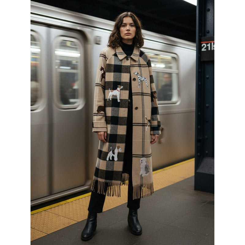 Check Woven Berenice Dog Coat