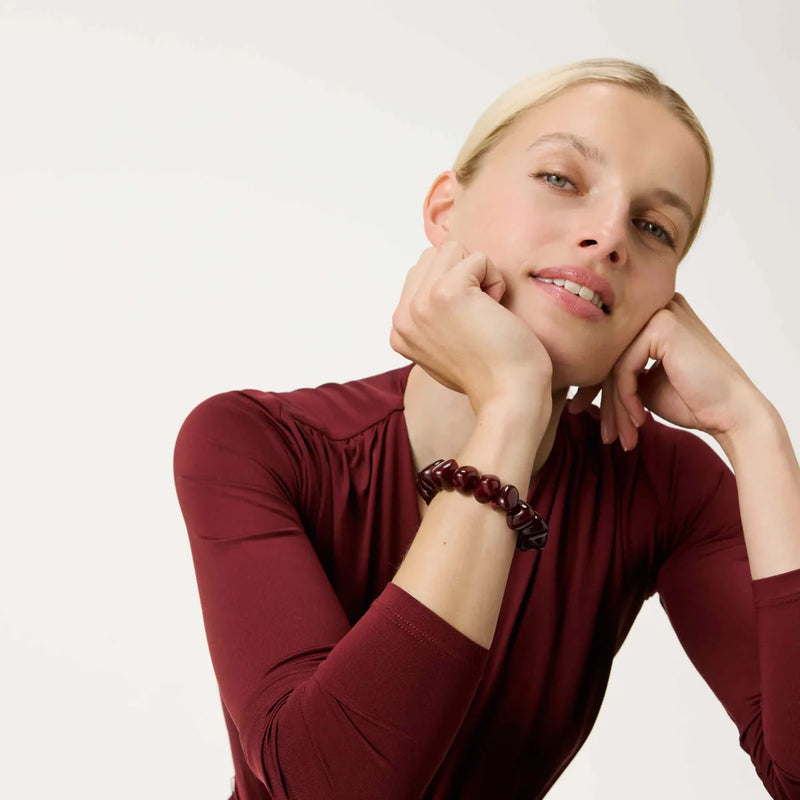 Stone Flex Bracelet Bordeaux