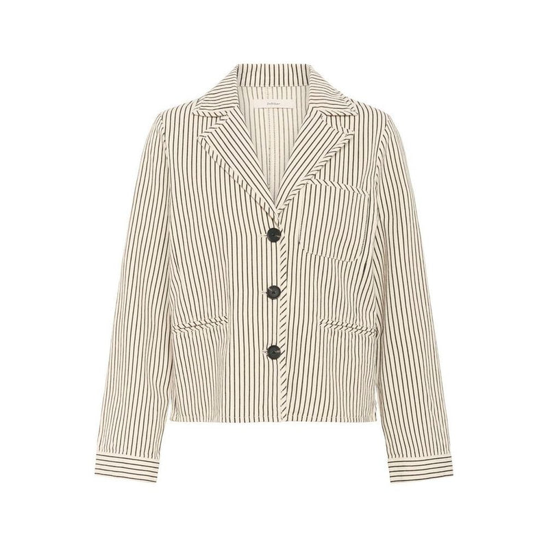 BaiIW Cotton/Linen Knit Jacket Ecru/Black
