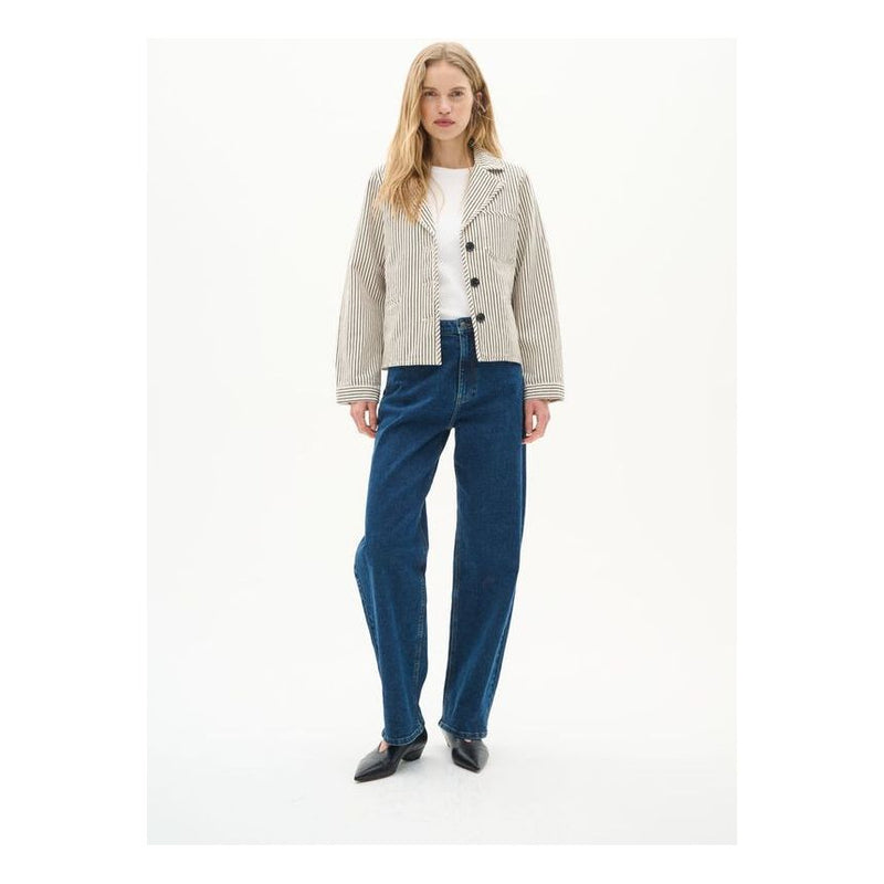 BaiIW Cotton/Linen Knit Jacket Ecru/Black