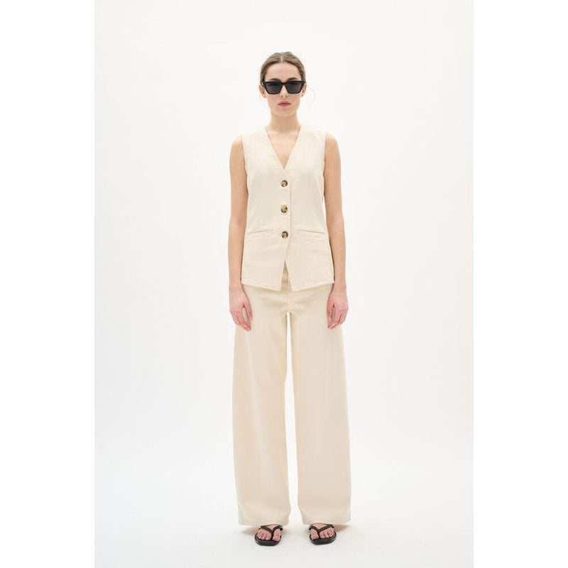 BaccaIW Denim Waistcoat Ecru