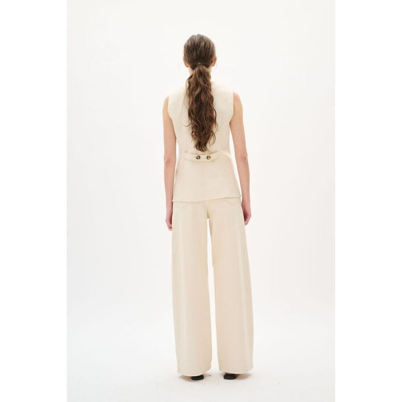 BaccaIW Denim Waistcoat Ecru
