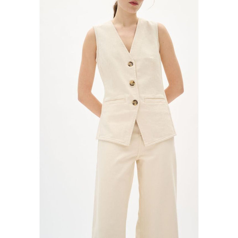 BaccaIW Denim Waistcoat Ecru