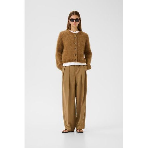 JetraIW Mohair Wool Cardigan Tobacco