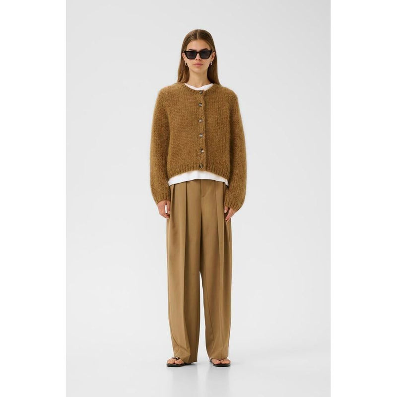 JetraIW Mohair Wool Cardigan Tobacco