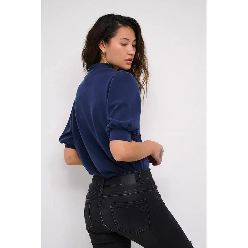 21 The Puff Blouse Navy - AgathaBoutiqueLtd