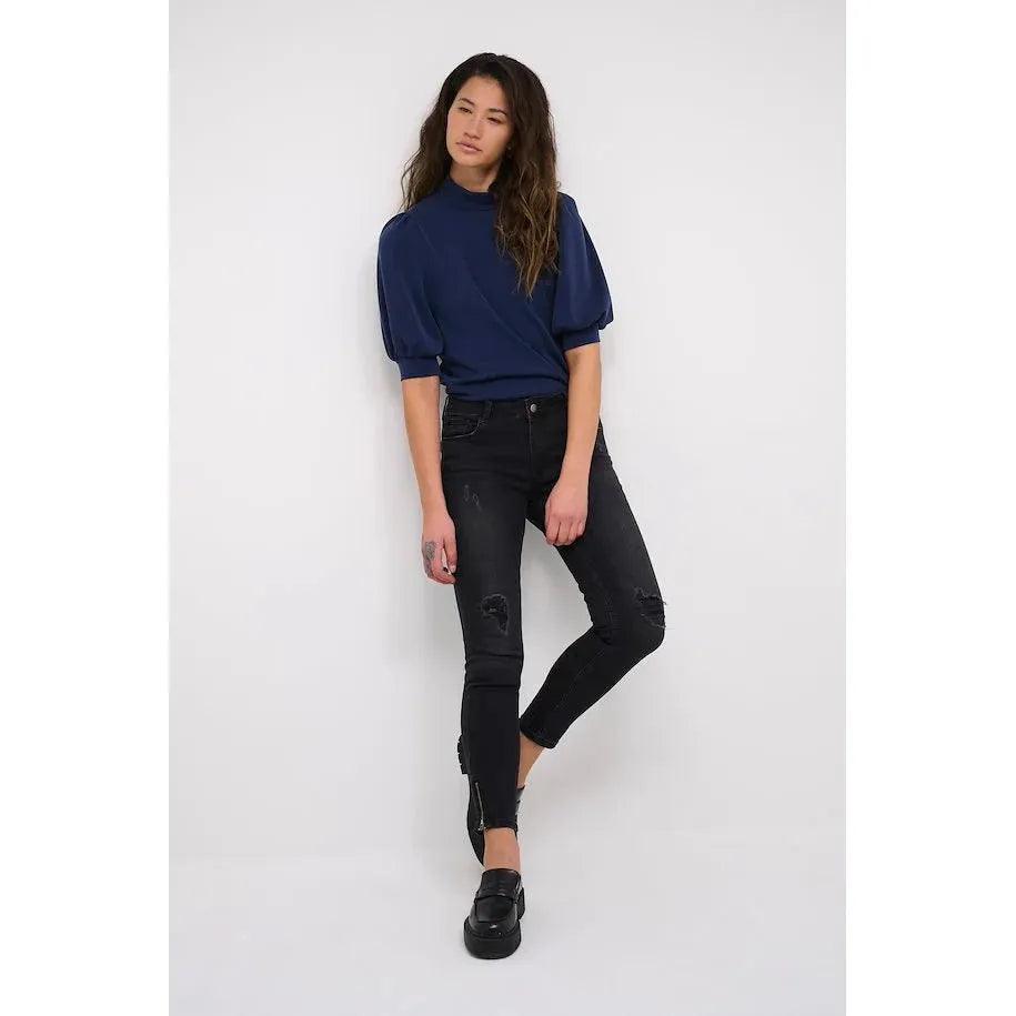 21 The Puff Blouse Navy - AgathaBoutiqueLtd